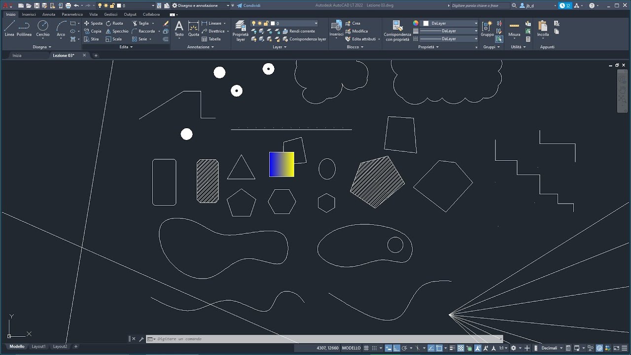 Videocorso AUTOCAD - 04 - Creazione Forme 2D, Imput Dinamici, Opzioni, Barra Comandi, Impostazioni