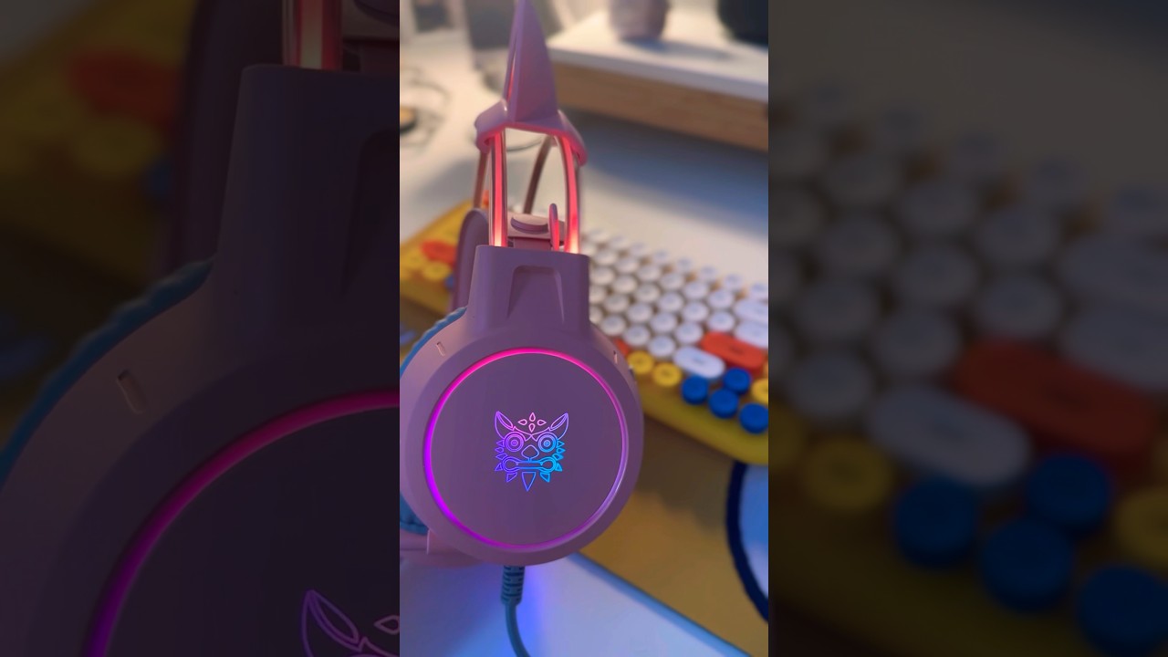UNBOXING CUTE GAMING HEADSET 🕹️✌️ #kawai #gaming #aesthetic