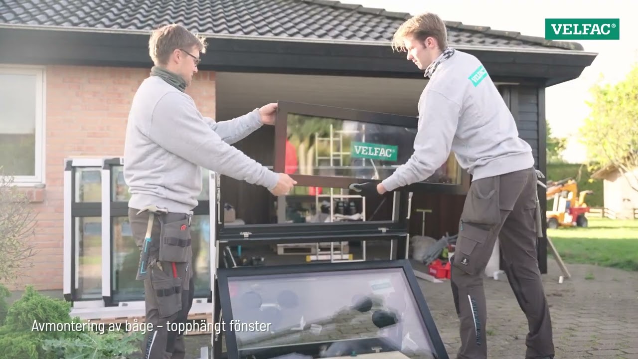 VELFAC 200 fönster - avmontering och återmontering av topphängt båge