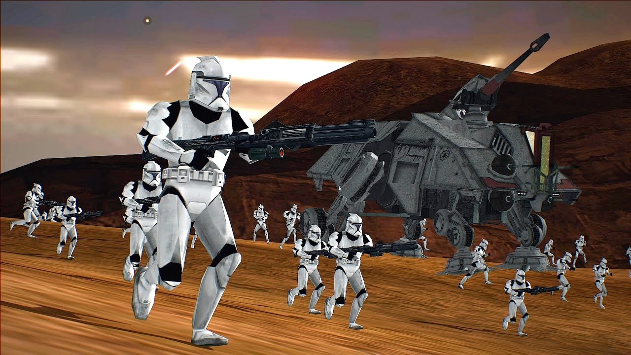 Battle of Geonosis - Clone Army vs Droid Army - STAR WARS BATTLEFRONT 2 NPC Wars
