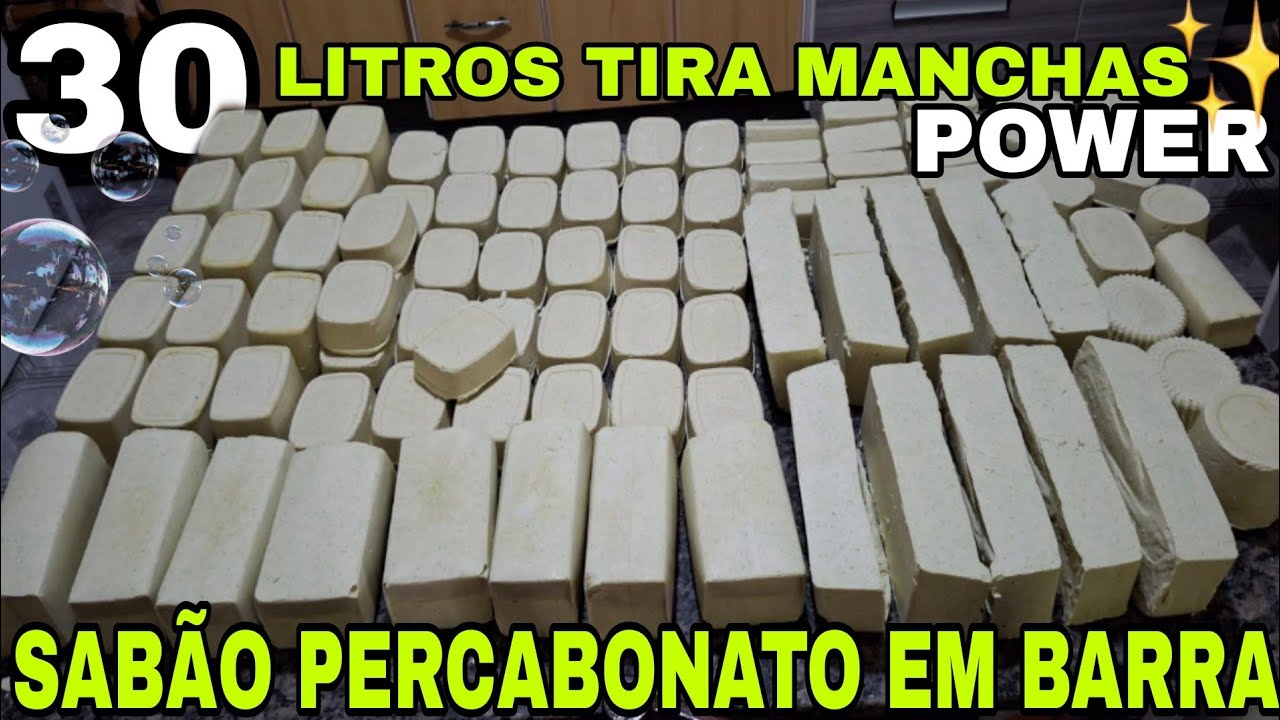 30 LITROS  TIRA MANCHAS  POWER SABÃO PERCABONATO EM BARRA 🌟🌟🌟🌟