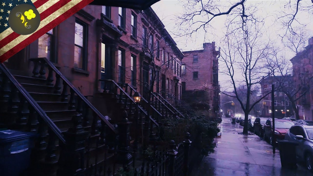 🌩️🌧️ Night Rainstorm Walk in Park Slope, Brooklyn | 4K NYC Thunder & Lightning Tour