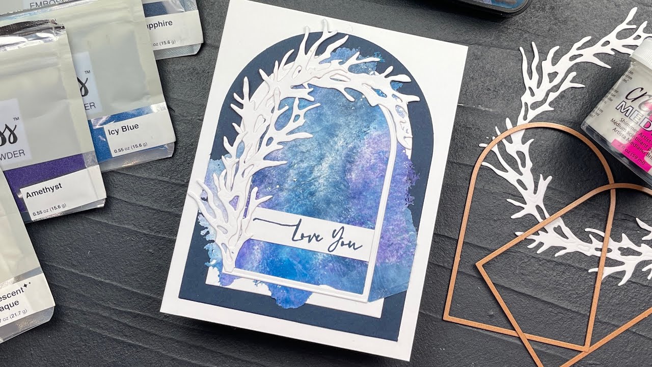 Easy Background Technique For Card Making | Card Making Background Technique Using Embossing Powders