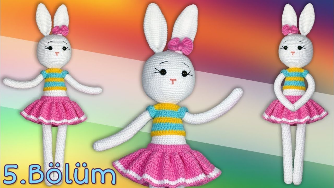 Amigurumi Örgü Büyük Kız Tavşan Yapımı / Etek Yapılışı ve Birleştirme 5/5