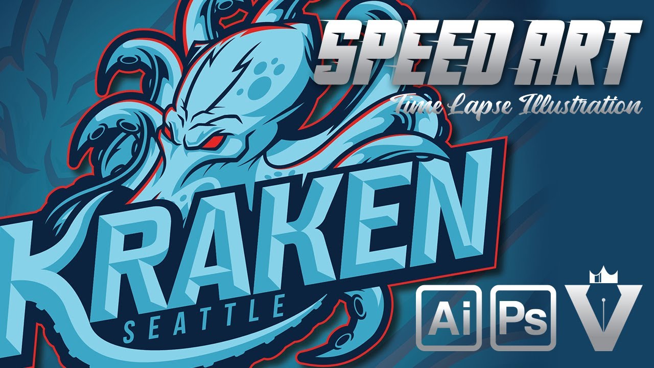 Kraken Logo Illustration Design | SPEED ART