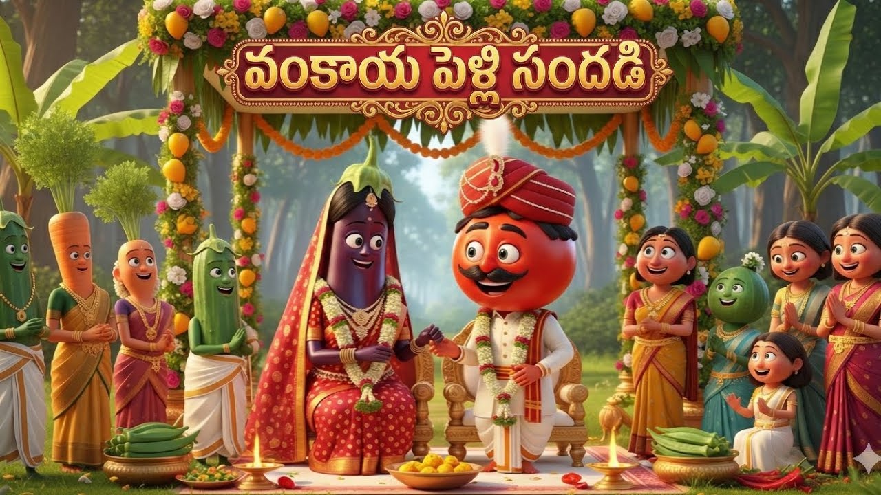 వంకాయ పెళ్లి సందడి | brinjal marriage rhyme Telugu | vegetables Rhymes Telugu | telugu rhymes