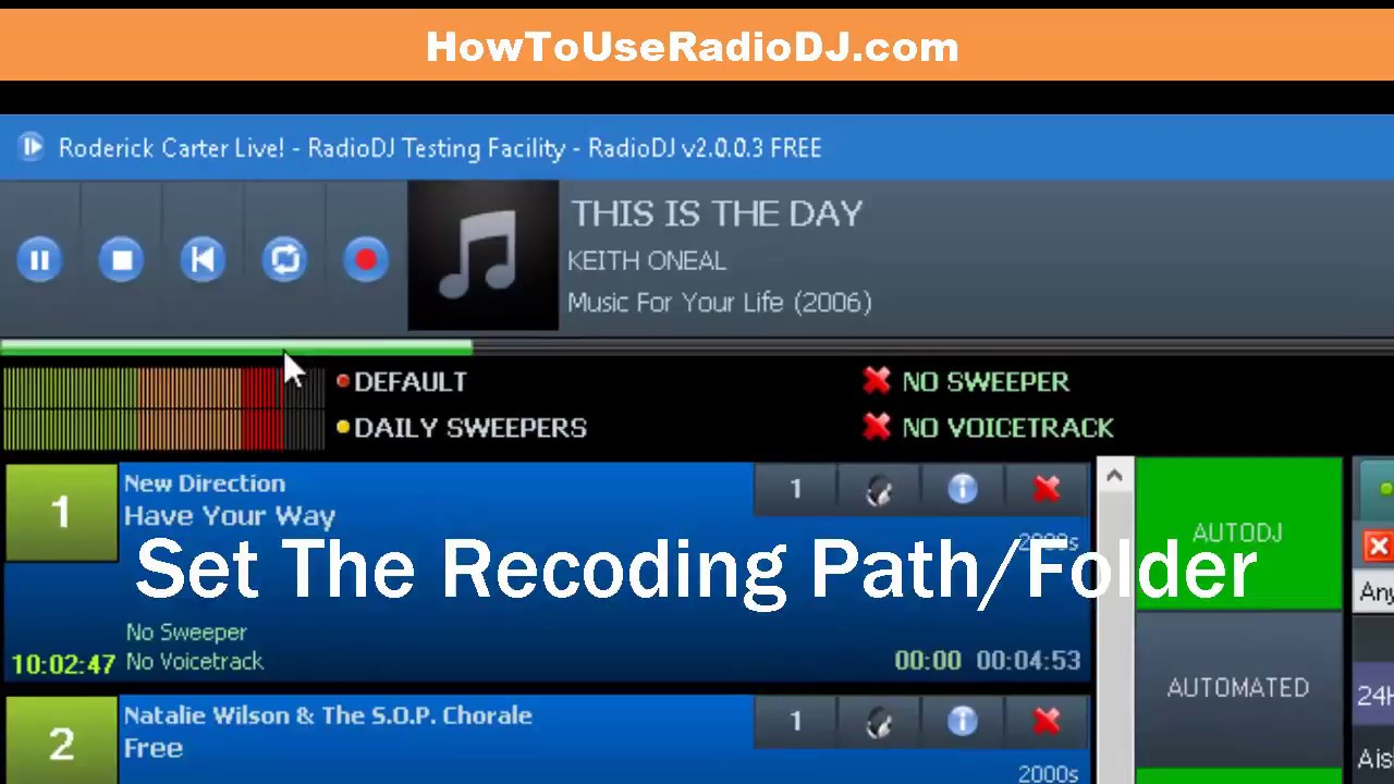 Using The Recorder In RadioDJ v2003