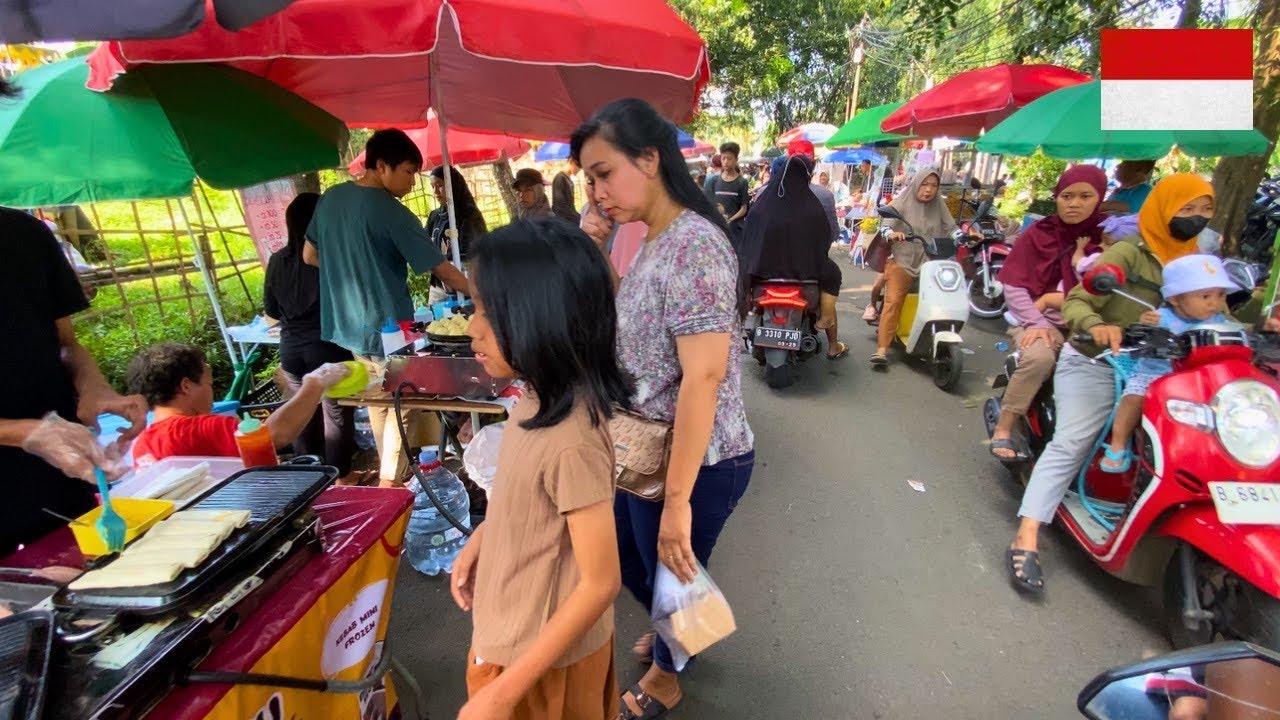Traditional Market in Indonesia : Exploring a peaceful festival market in Jakarta Indonesia