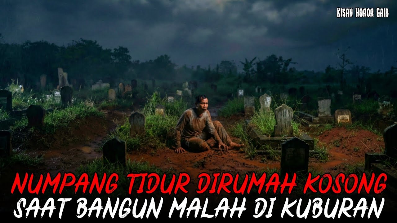 PETANI KARET NUMPANG TIDUR DIRUMAH KOSONG KARENA HUJAN DERAS SAAT BANGUN SUDAH DI TENGAH KUBURAN