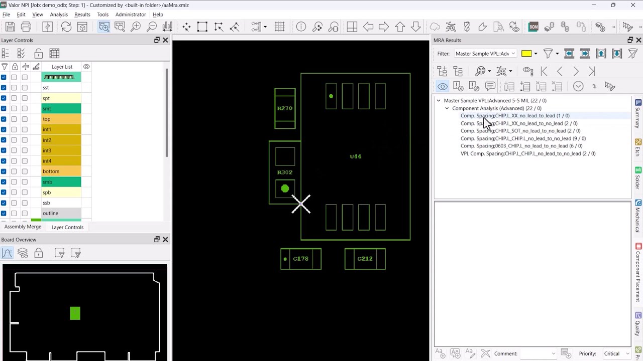 Component spacing based on source geometry