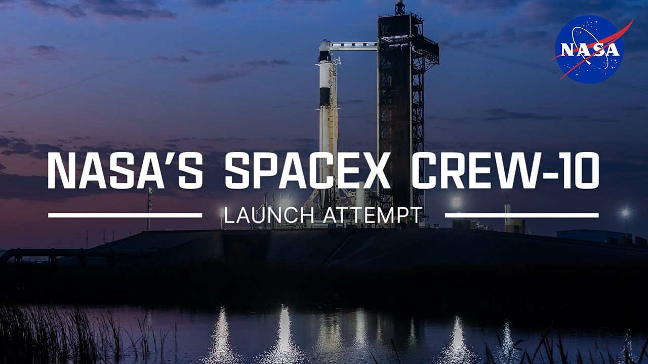 NASA's SpaceX Crew-10 March 12, 2025 Launch Attempt (Official NASA Broadcast)