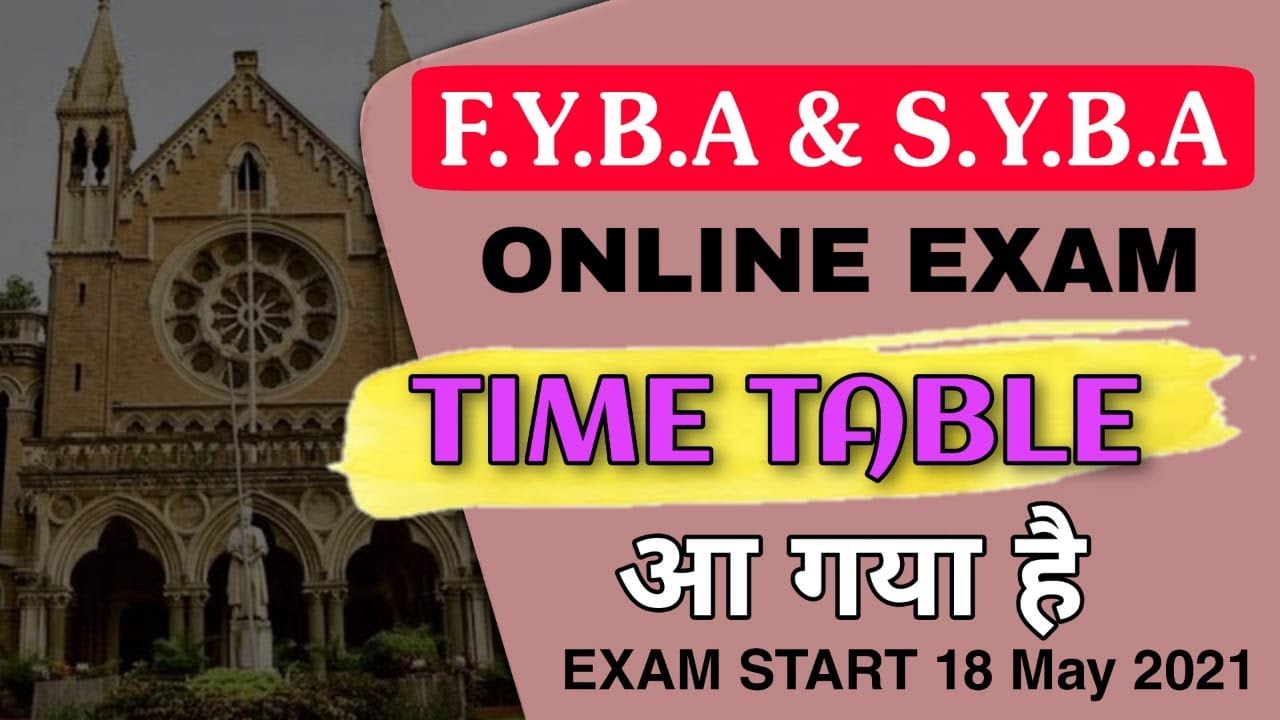 F.Y.B.A and S.Y.B.A Online Exam Time Table Mumbai University || ATKT And Backlog Exam Time Table