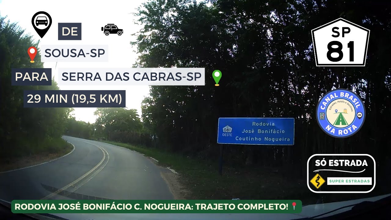 SP-081 | SÓ ESTRADA | DE SOUSA-SP PARA SERRA DAS CABRAS-SP | ROD. JOSÉ BONIFÁCIO COUTINHO NOGUEIRA