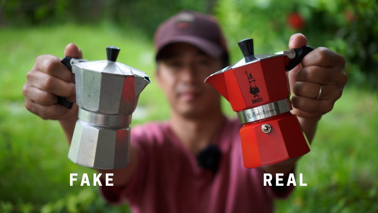 SO SÁNH BÌNH PHA CAFE MOKA POT BIALETTI REAL VÀ FAKE
