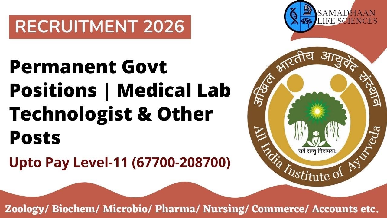 AIIA Recruitment 2026 🔥 Permanent Govt Jobs | Pay Level-11 | Zoology & Others