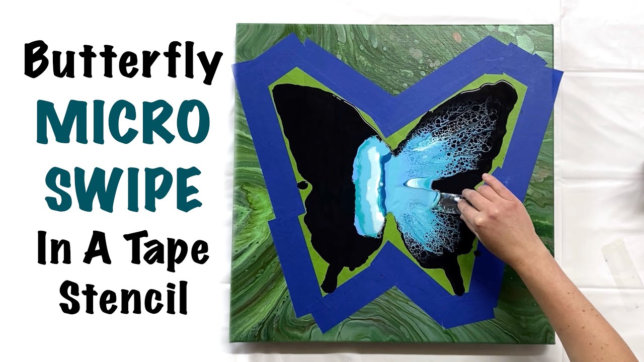 GORGEOUS Swallowtail Butterfly Micro Swipe! 🦋 Acrylic Pouring PERFECTION 😍