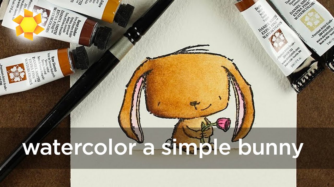 How to watercolor a simple brown bunny