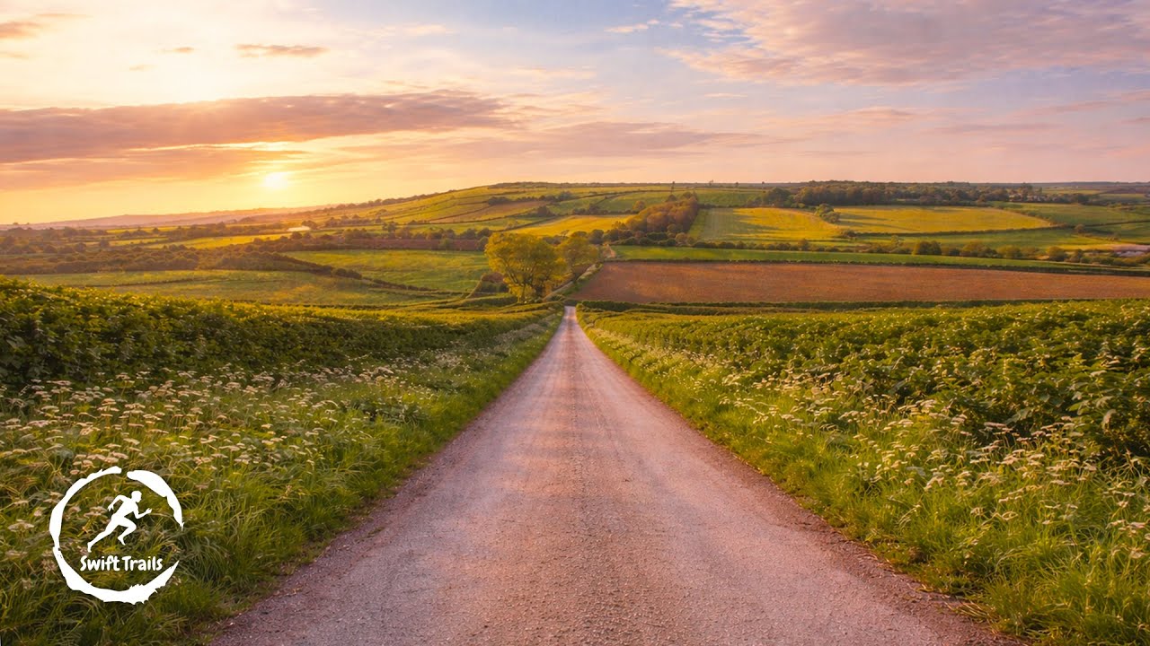 Virtual Run – Tunley to Stanton Prior, Somerset | Spring Treadmill Scenery