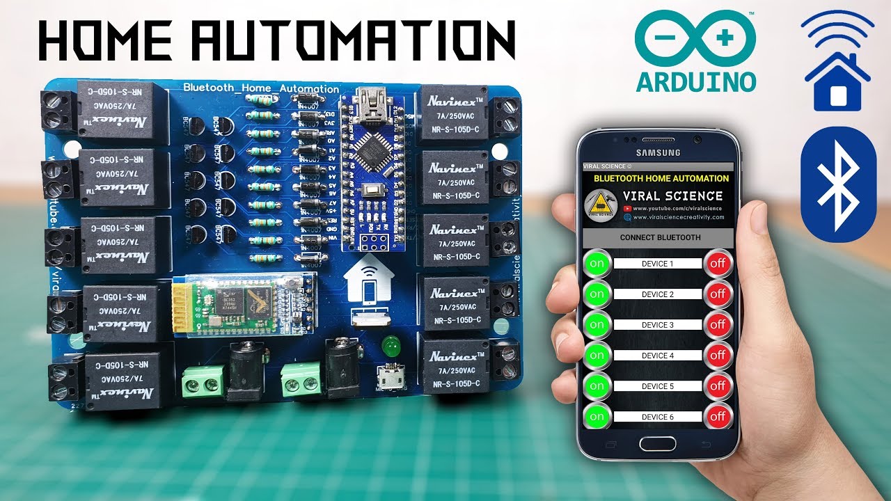 Домашняя автоматизация с помощью Arduino Bluetooth | 10 устройств | Печатная плата