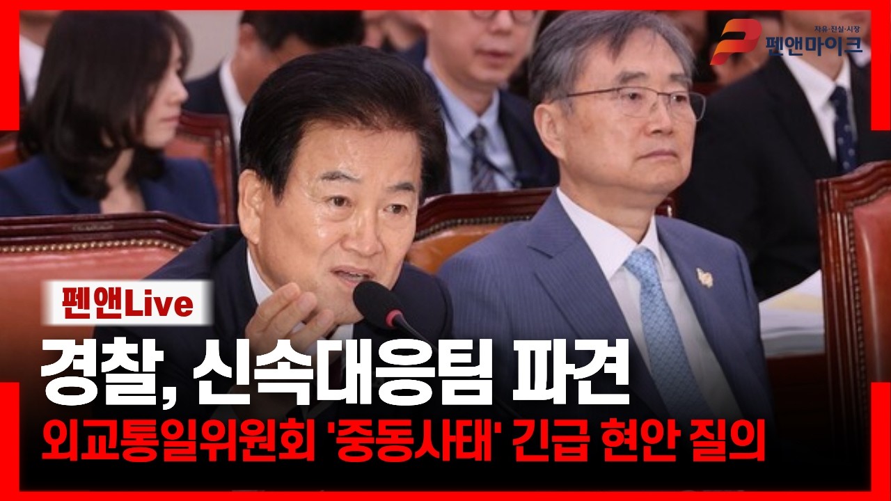 경찰, 신속대응팀 파견ㅣ외통위 '중동사태' 긴급 현안 질의 [펜앤라이브]
