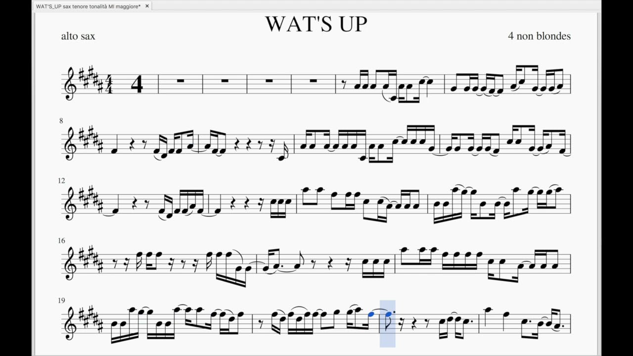 WHAT'S UP Alto sax backing track
