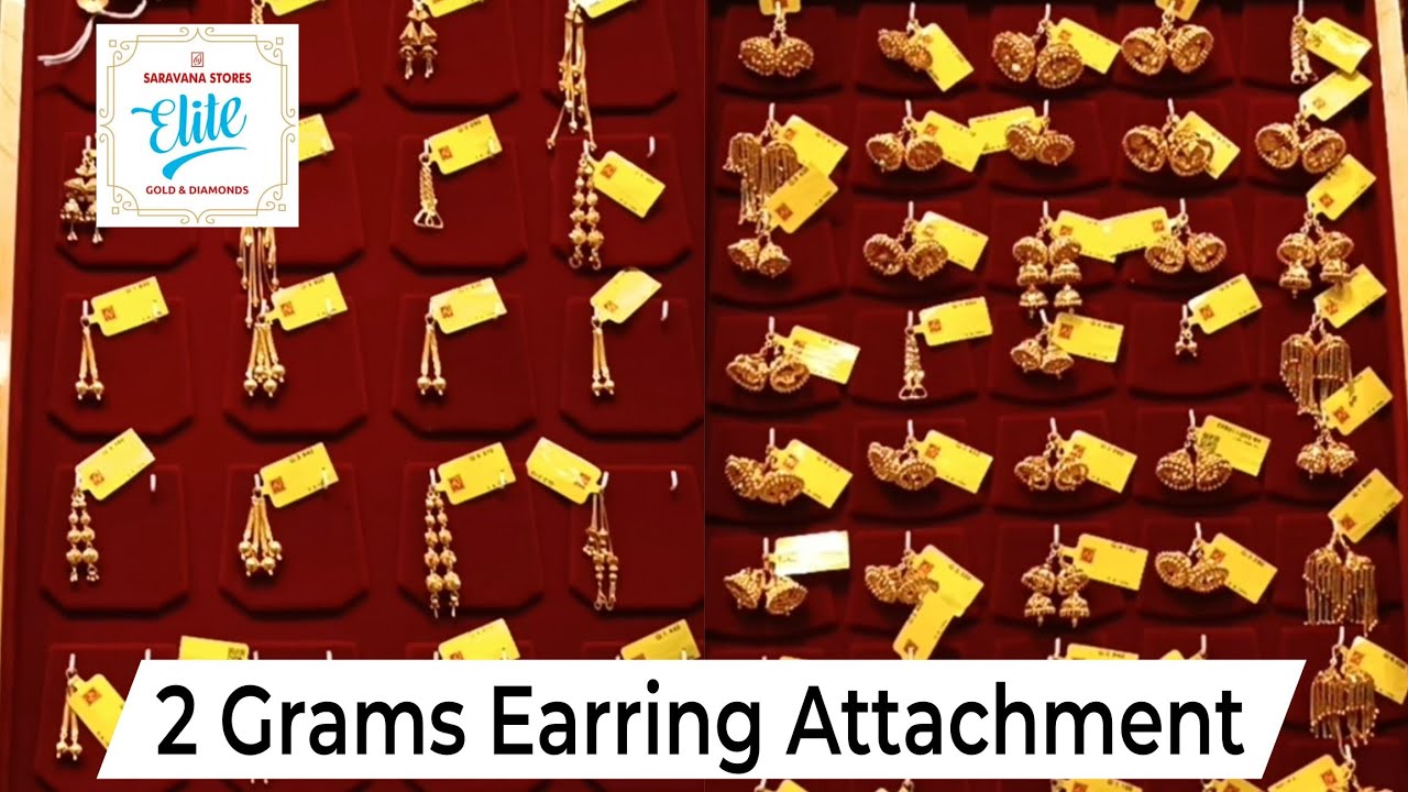 Saravana Stores Elite Gold Earring Attachment Collections | Jimikki | Fancy Hanging Collections