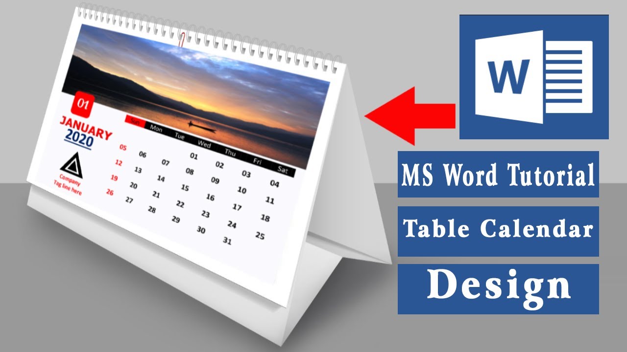 How to table calendar design in ms word || desk calendar design in ms  word || ms word tutorial