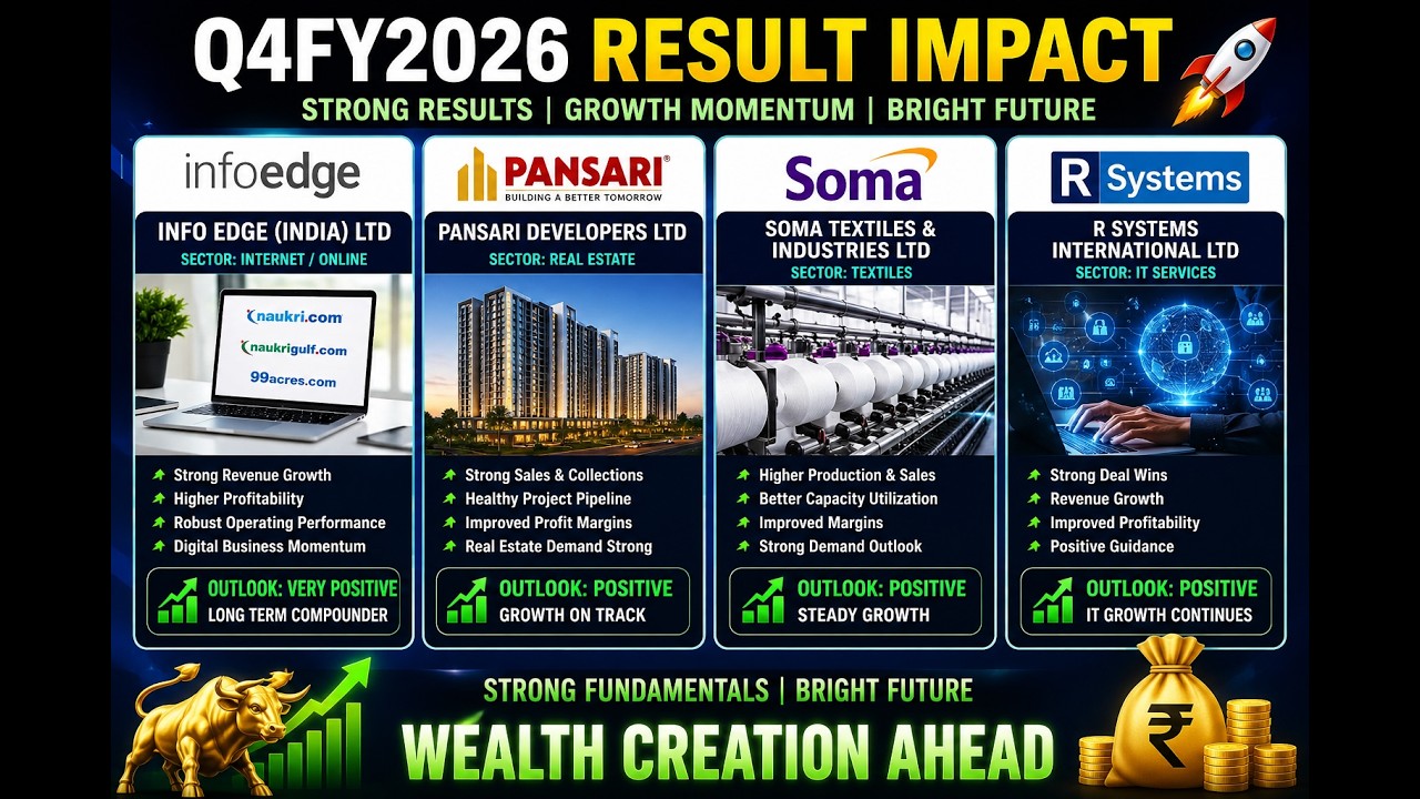 Info Edge (India) Ltd,Pansari Developers ,Soma Textiles, R Systems दोगुना होना तय है Q4FY2026