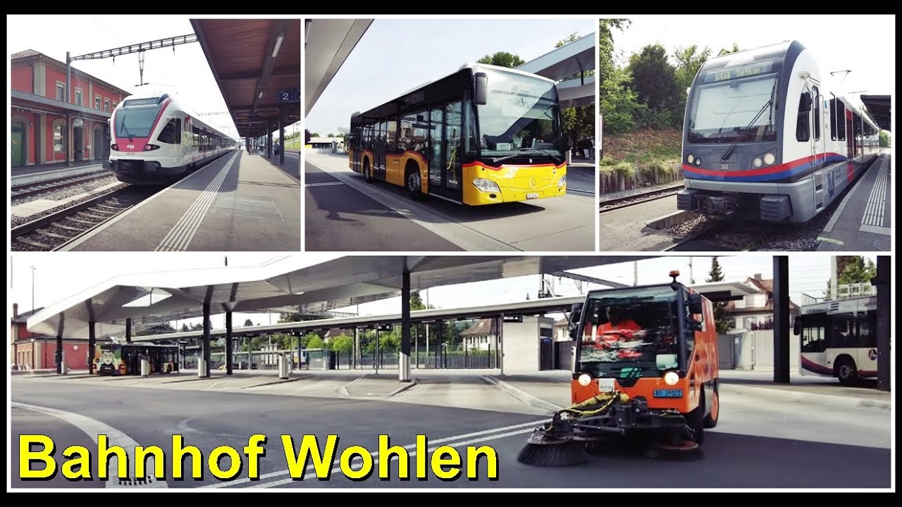 New Big Bus Station / Neue grosse Busstation beim Bahnhof Wohlen, Kanton Aargau, Schweiz 2022