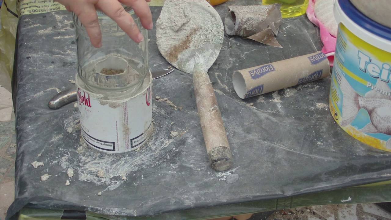 Beton giessen - DIY - Betonlampe/ Lampe aus Beton/ Rosenlampe