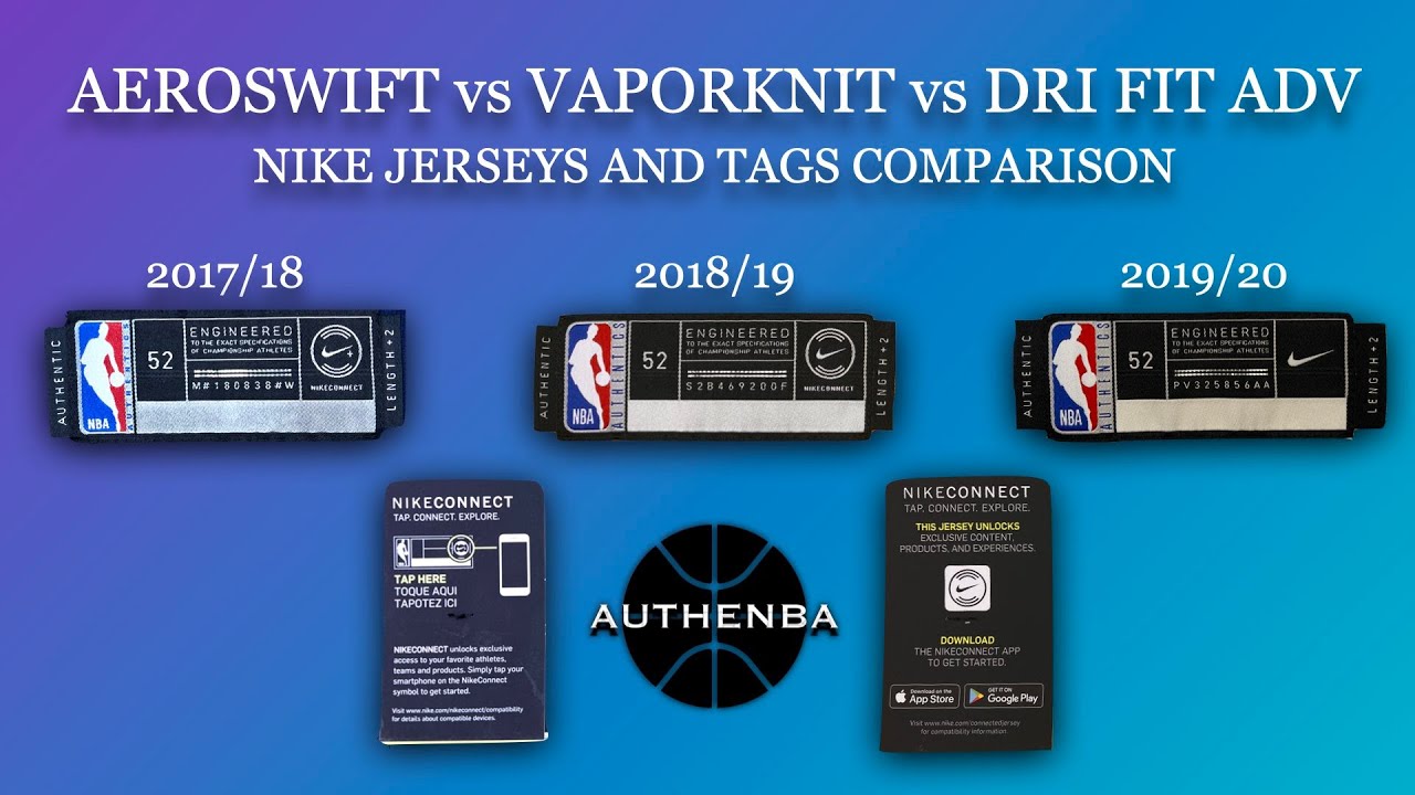 Nike Aeroswift vs Vaporknit vs DryFit ADV NBA jersey comparison