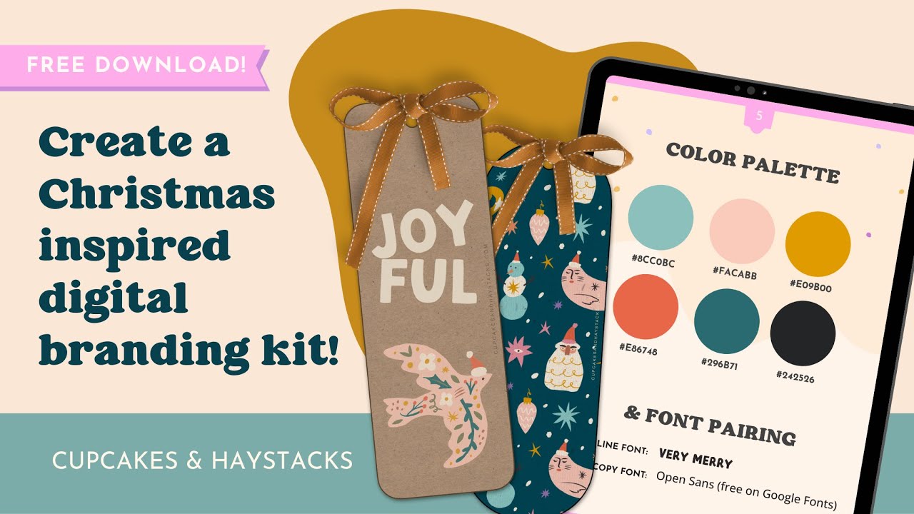FREE DOWNLOAD: Create Christmas-Inspired Digital Products with this Christmas Branding Kit
