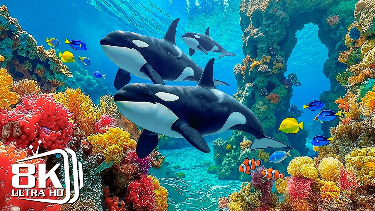 Underwater Aquarium 8K 🌊 Relaxing Coral Reef Fish in a Calm Ocean World