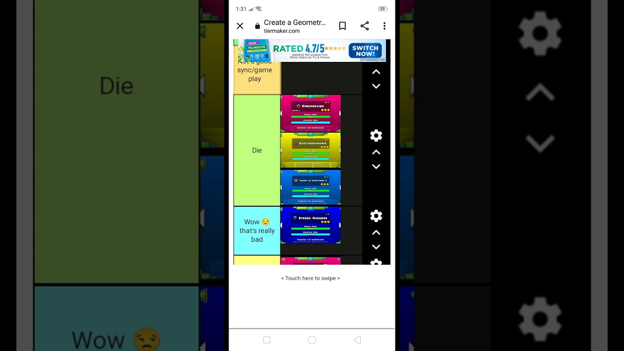 geometry dash tier list