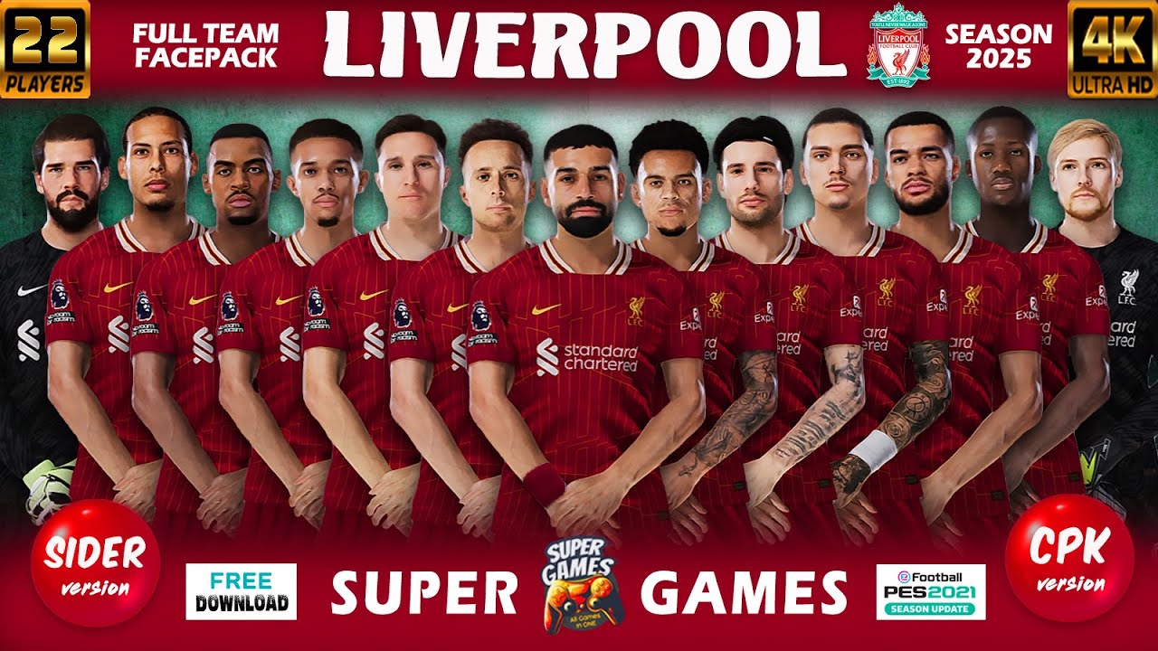 4K | LIVERPOOL Mega Facepack 2025 | SIDER ◆ CPK | PES 2021 | Football Life 2025 | Все патчи