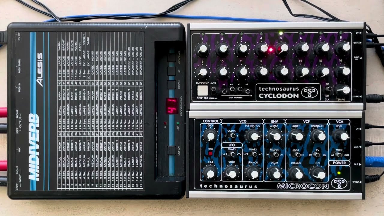 2/10/25 (first test) Alesis MIDIVERB + Technosaurus Cyclodon & Microcon