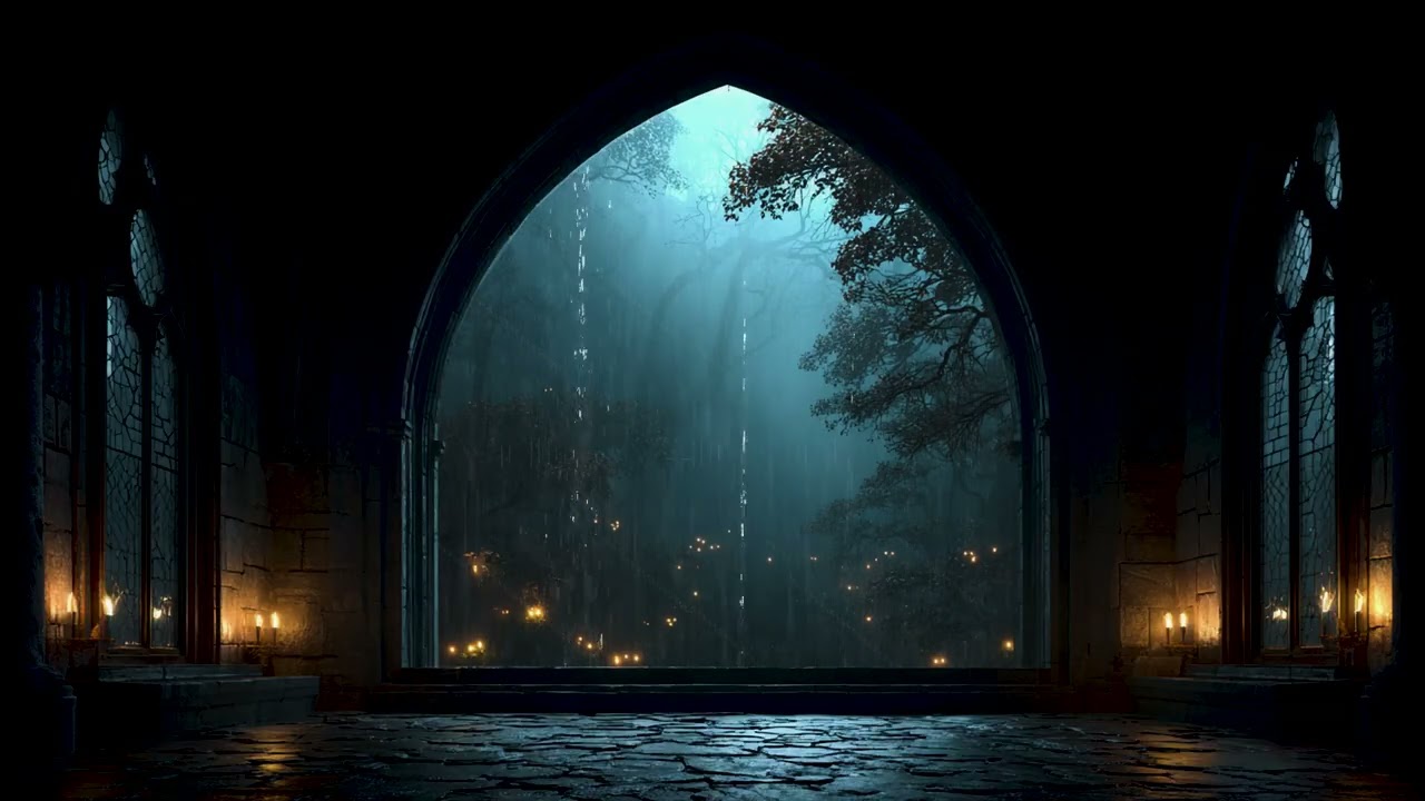 Rainfall Outside the Ancient Castle 🏰🌧️ Calm Rain Ambience for Deep Sleep and Relaxation