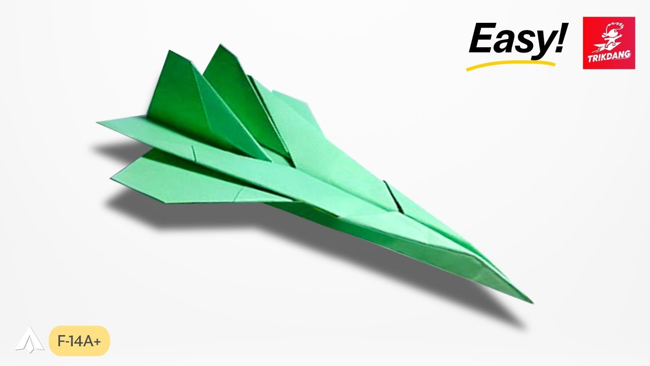 BEST ORIGAMI PAPER JET - How to make a paper airplane that looks like Real Fighter F-14