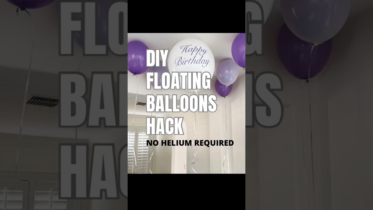 DIY floating balloons, party decor, birthday decorations at home #shorts #balloonhacks #balloons