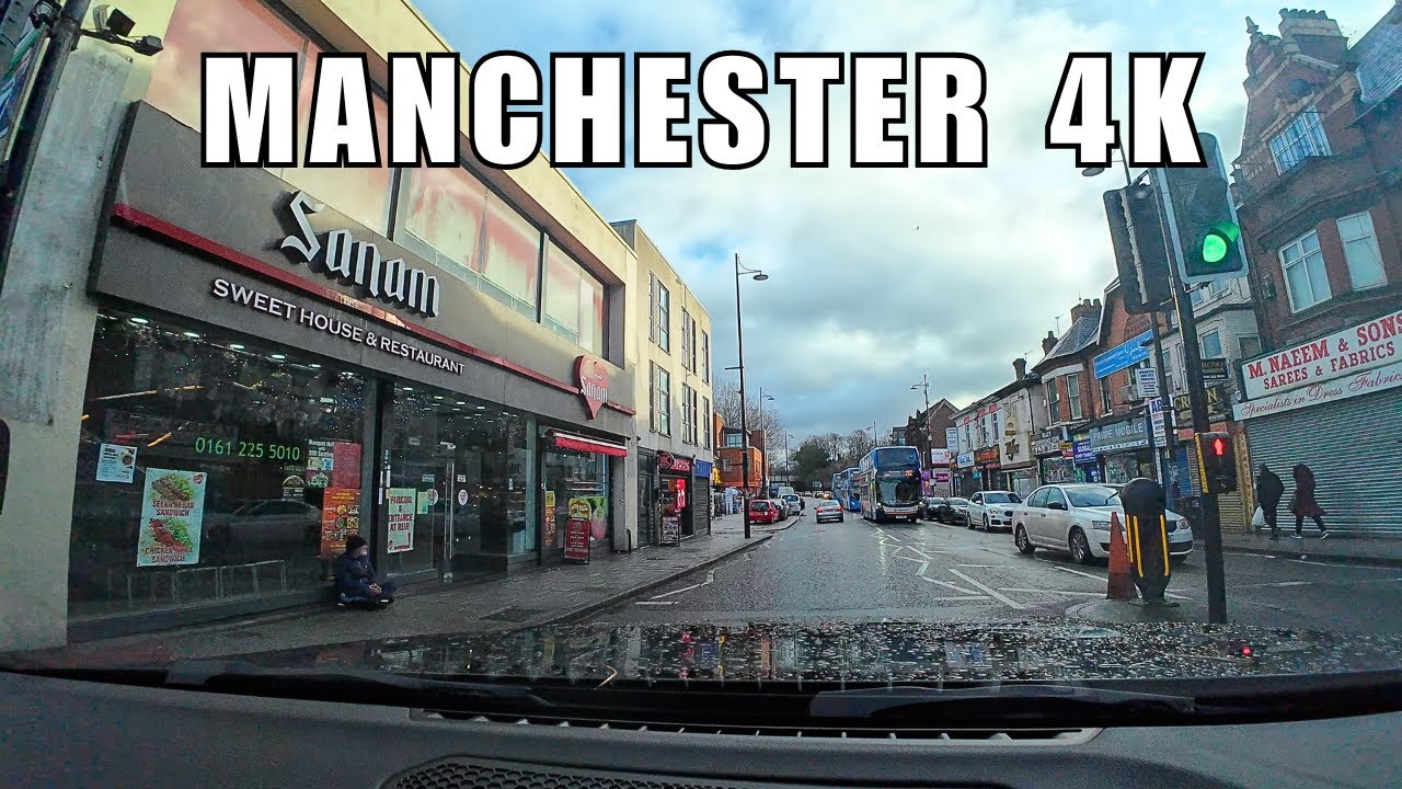 Manchester 4K -  Longsight & Levenshulme  | Relaxing drive through towns