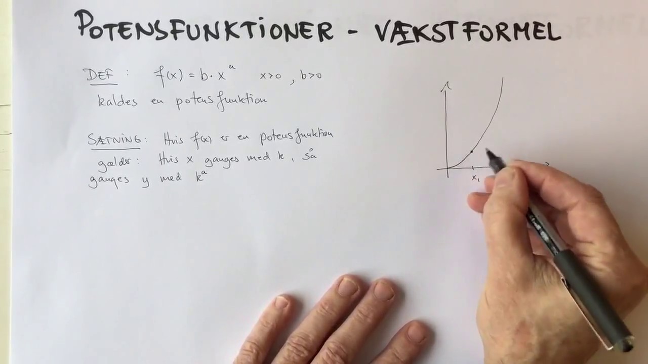 Vækstformel for potensfunktioner