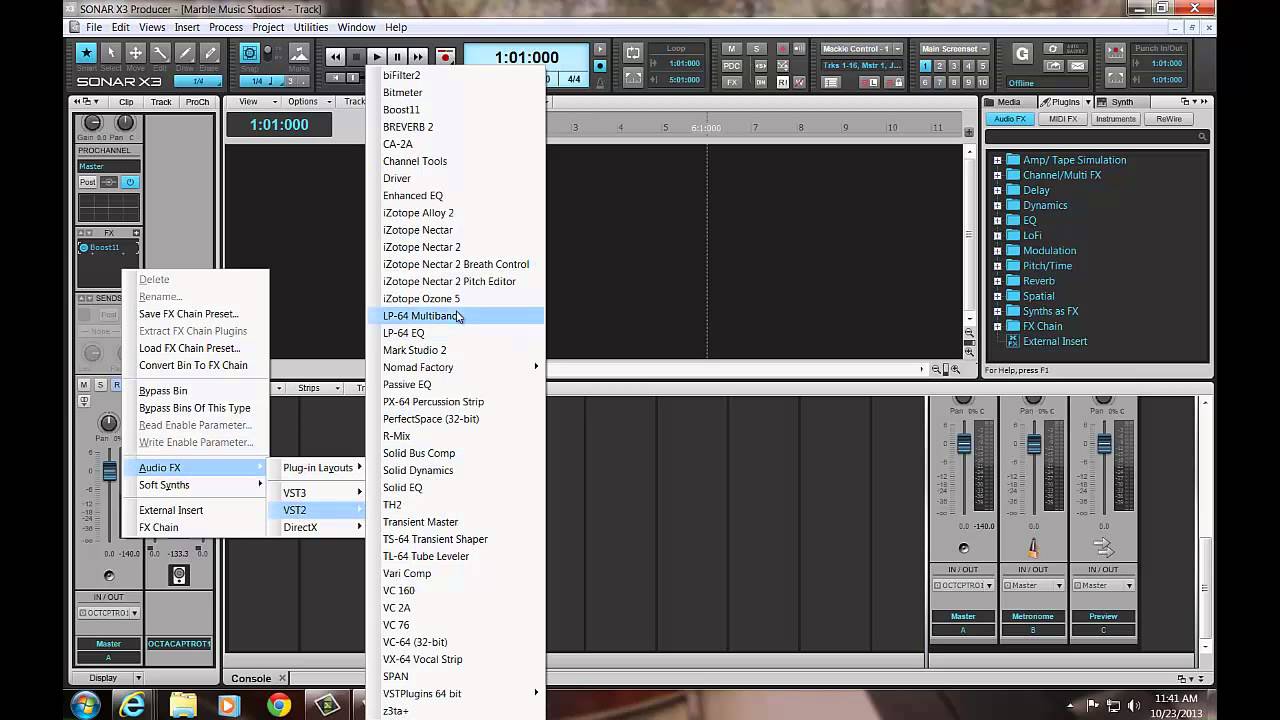 Cakewalk Sonar X3 Effects and Synths (for fun)