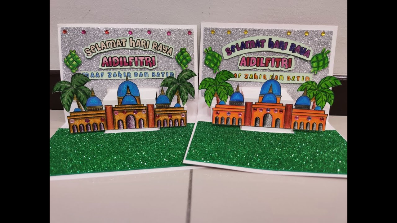 Belajar Cara Buat Kad Popup Hari Raya Aidilfitri Mudah