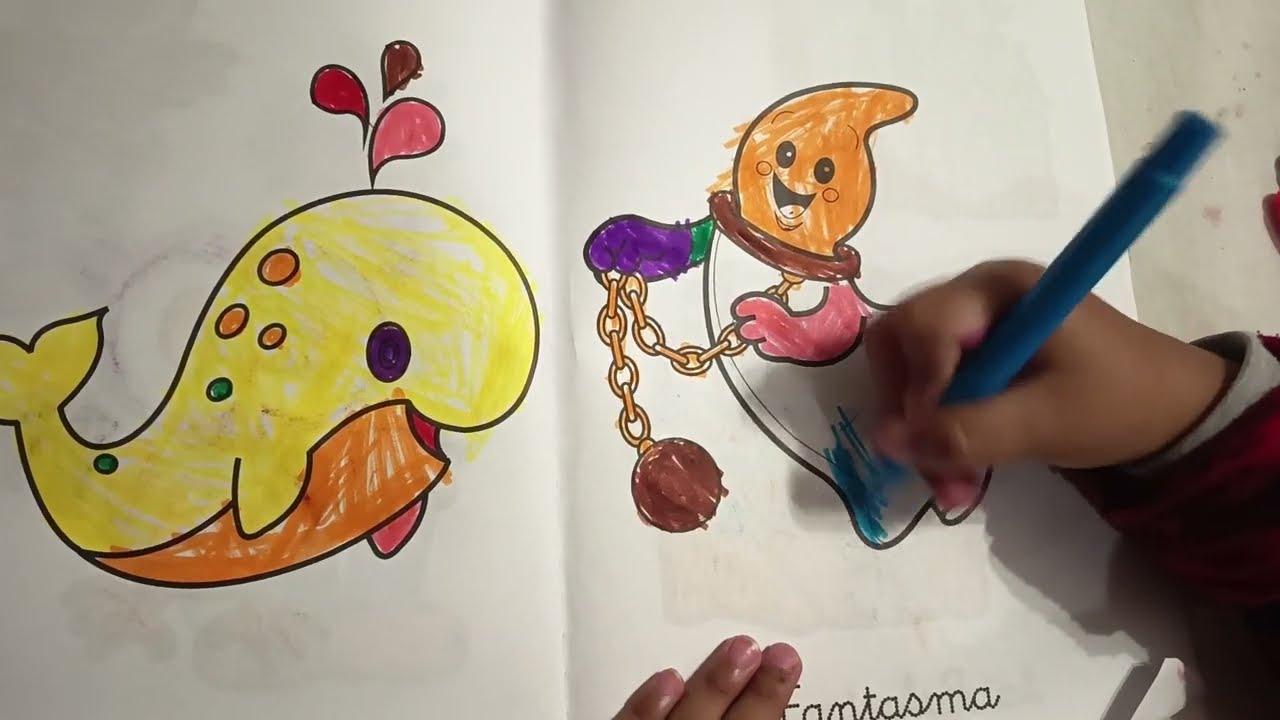 🎨👻🐋 ¡Pintando una Ballena y un Fantasma Divertido! | Arte Fácil y Colorido para Niños 🌈🖌️