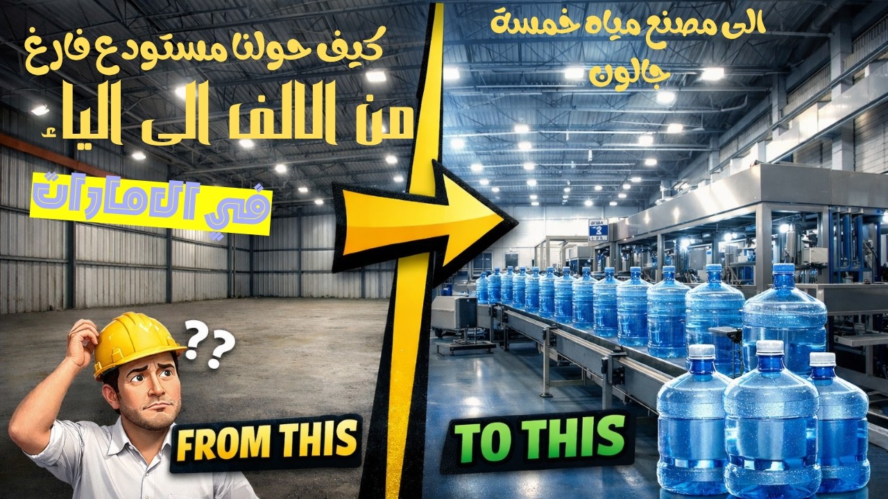 انشاء مصنع  تعبئة مياه| 5 غالون من الالف الى الياء  water  bottle factory @تجار الامارات للجملة uae traders