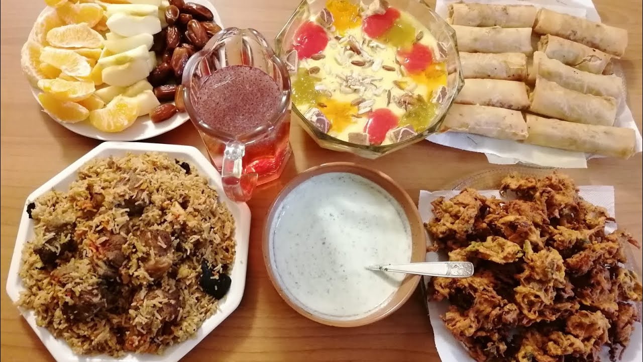 Iftari 2023 | iftari routine pakora, biryani, rooh afza, fruit trifle and fruits