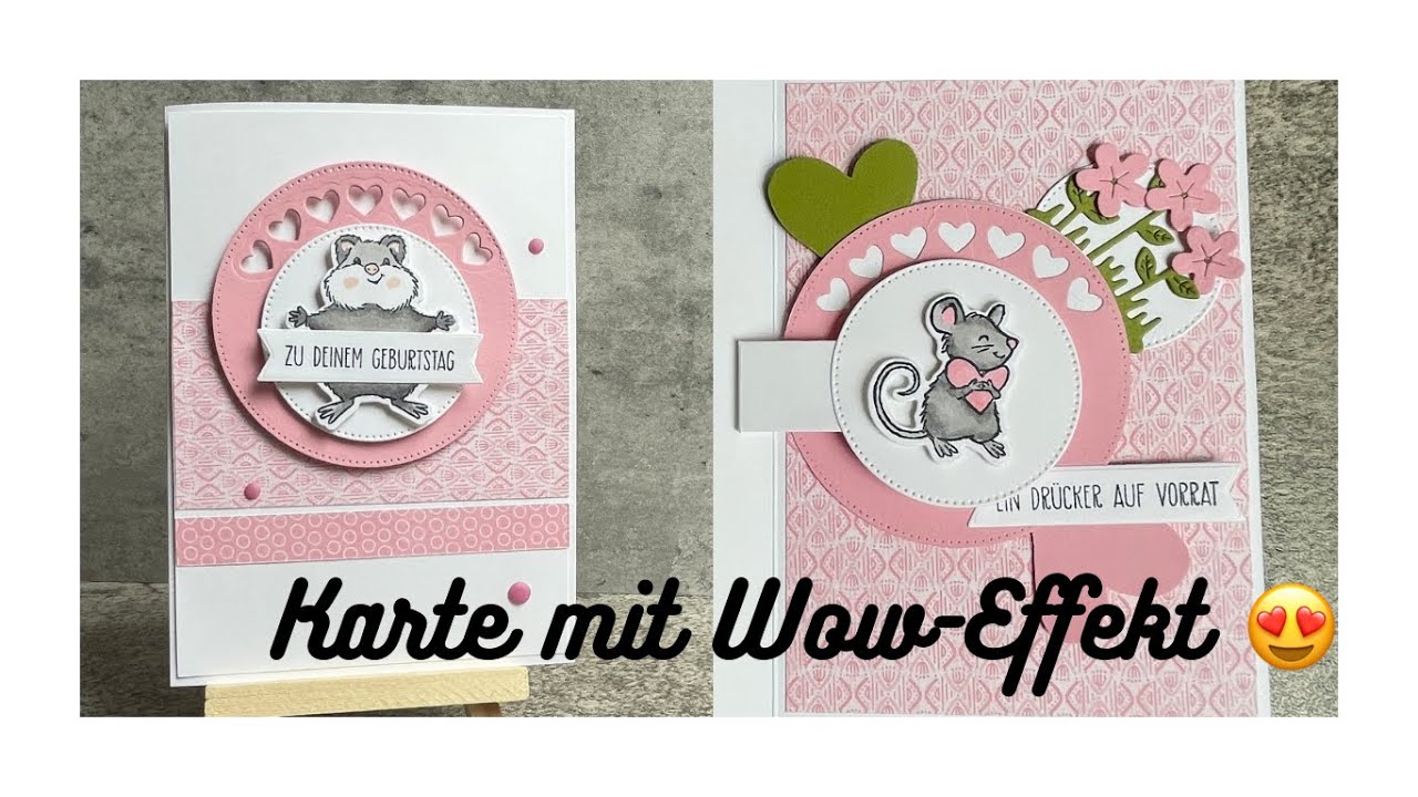 Raffinierte Karte mit Wow-Effekt basteln im Karten-Standard-Format/ Kuschelgrüße/ Stampin`Up!