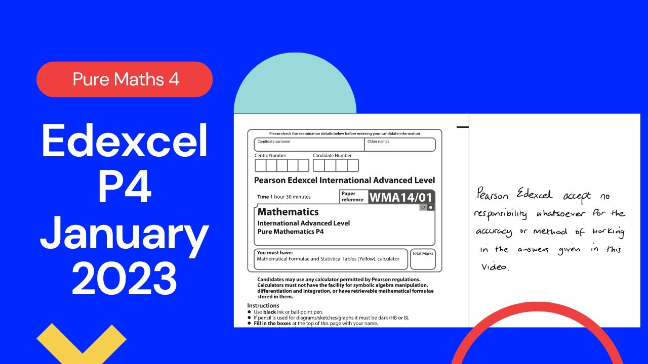 Edexcel IAL P4 January 2023 Exam Paper