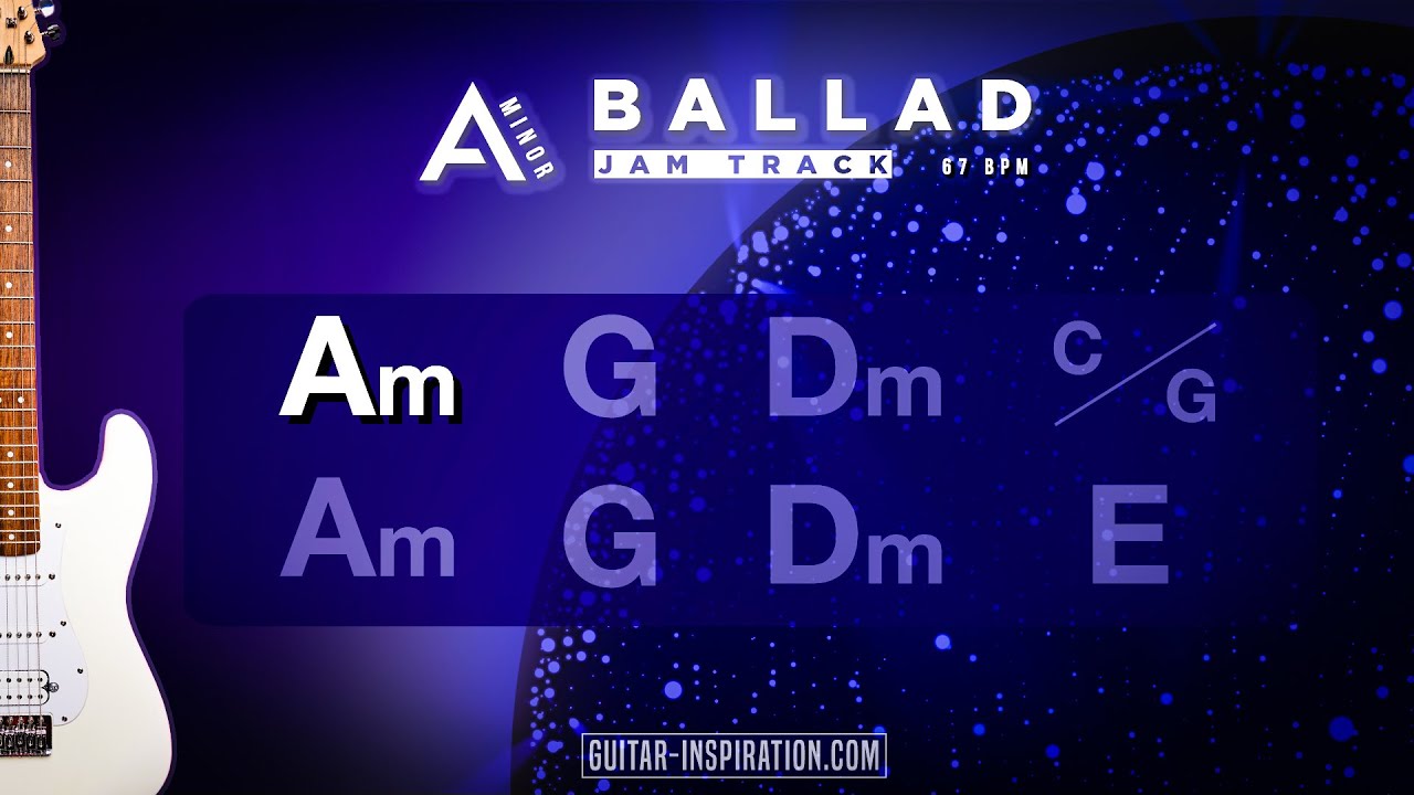SLOW Rock Ballad (A minor) Jam Track | 67 BPM
