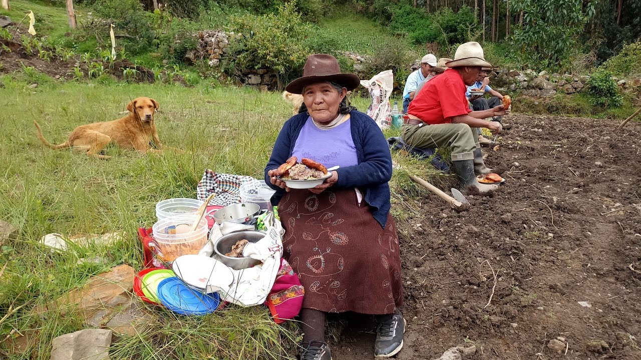 Almuerzo para Siembra  de Trigo "Costumbres Ancash"